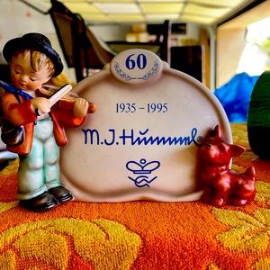 1995 Goebel MJ. Hummel Hum 767 Puppy Love Plaque 60th Anniversary of Hummel MIB